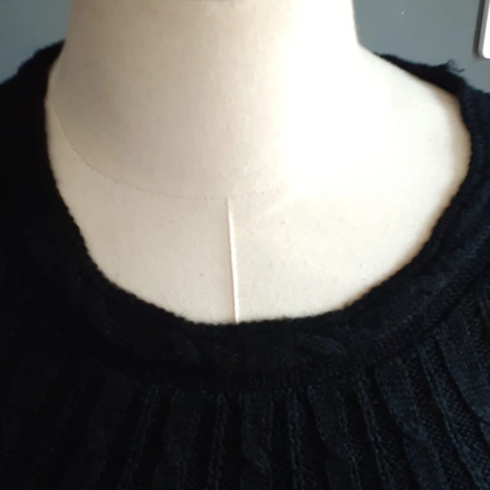 Calvin Klein women Whimsigoth black merino wool blend cable knit dress … - Picture 5 of 13